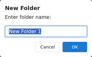 Creating a new folder with a suggested name